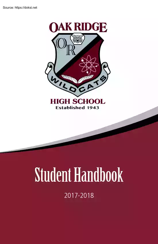 Oak Ridge High School, Student Handbok