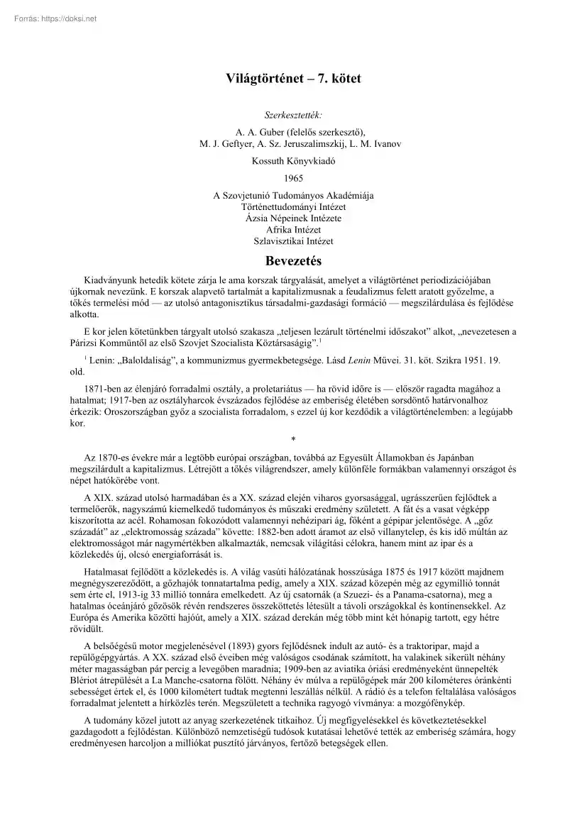 Világtörténet, 7. kötet