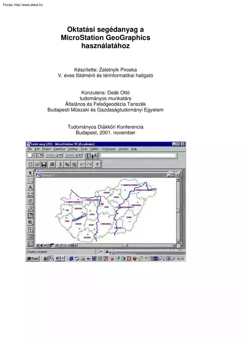 Zaletnyik Piroska - Oktatási segédanyag a MicroStation GeoGraphics használatához