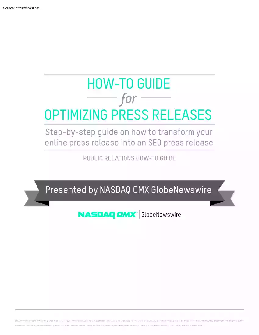 How to Guide for Optimizing Press Releases