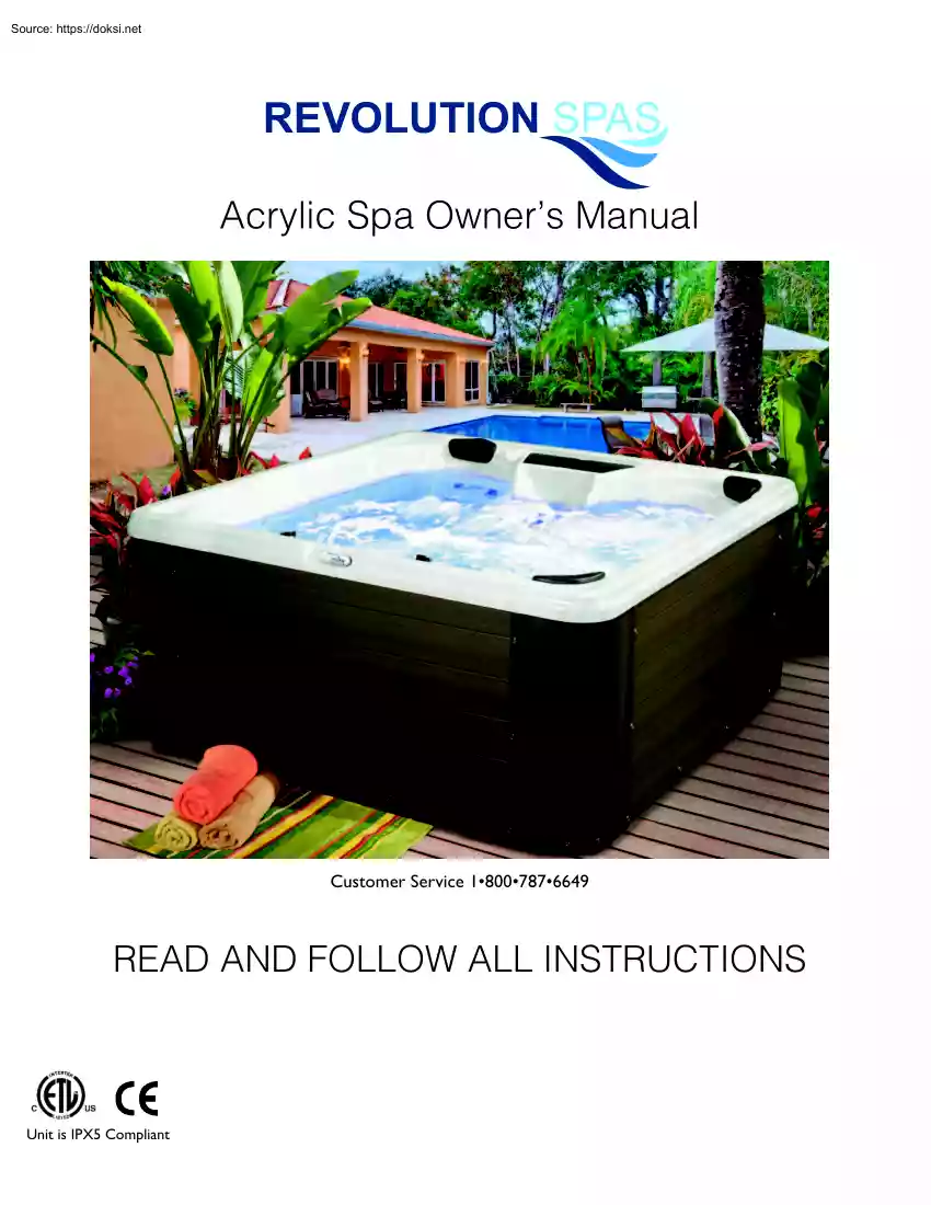 Acrylic Spa Owners Manual