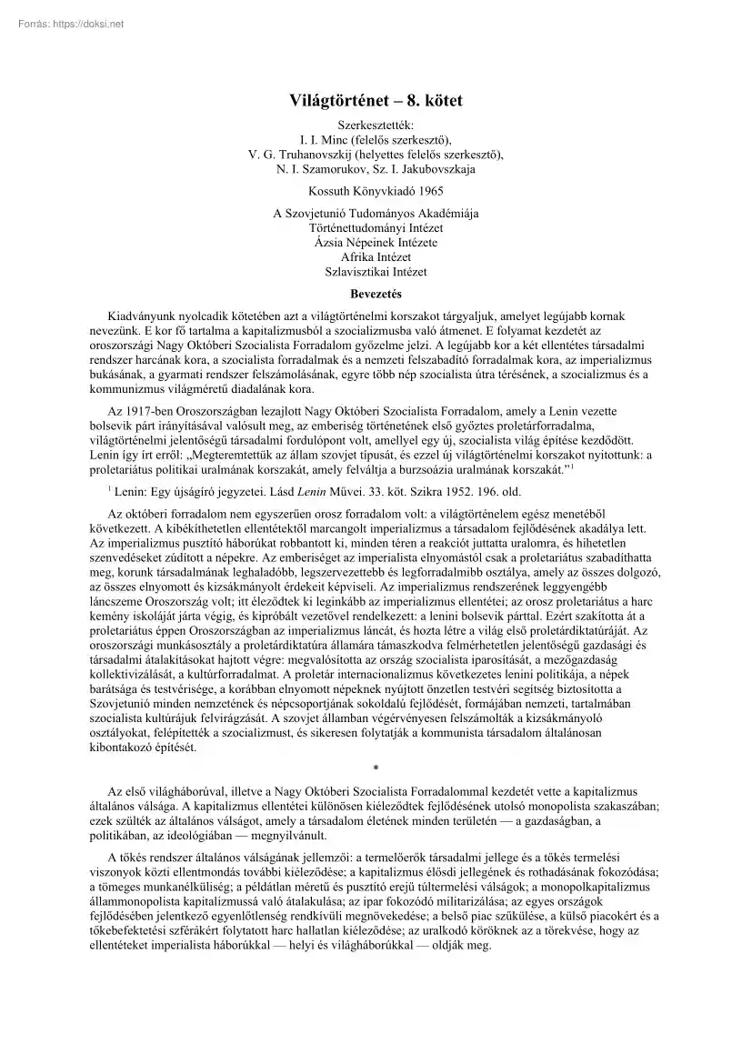 Világtörténet, 8. kötet
