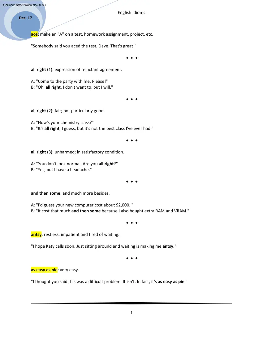 English idioms