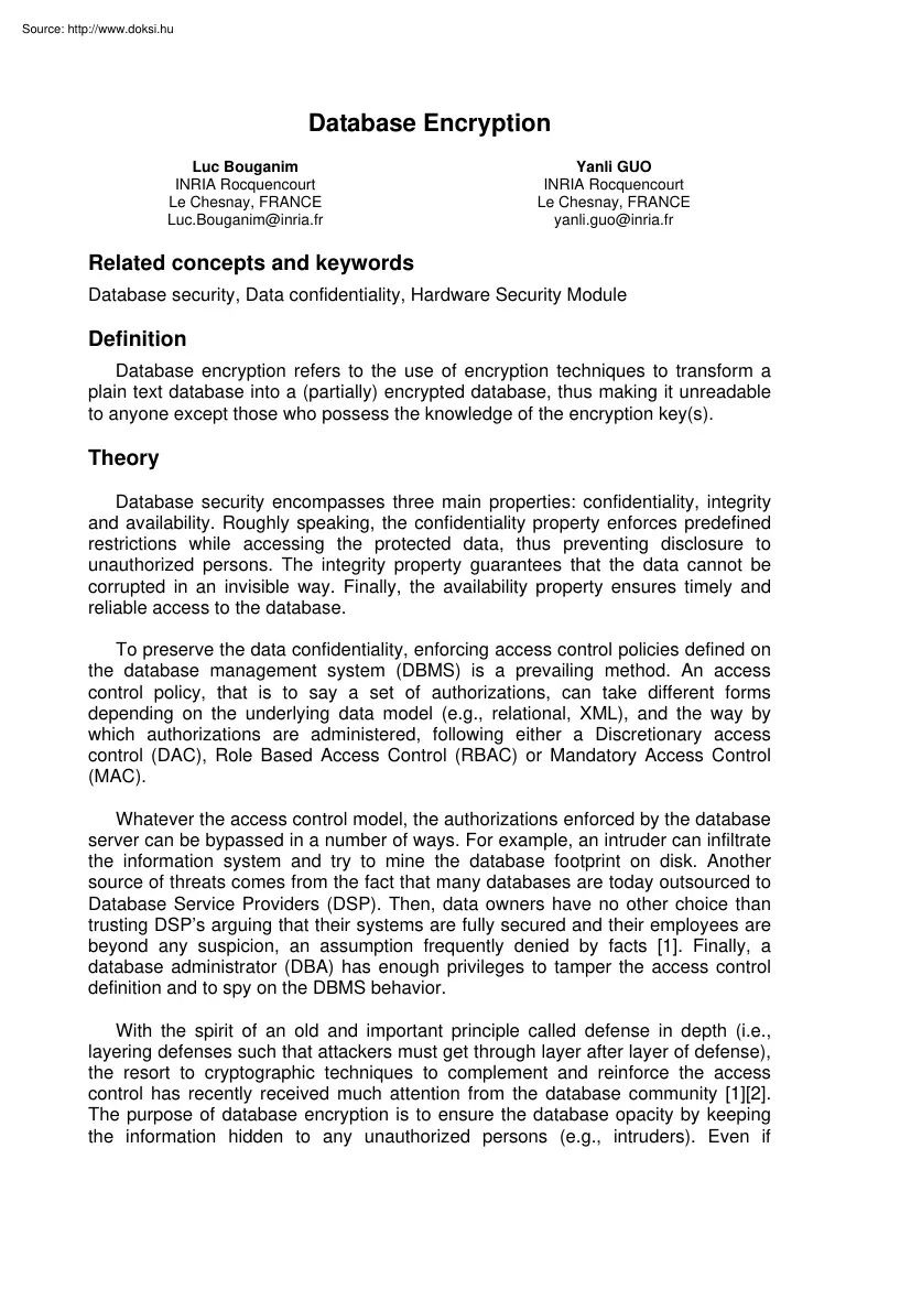Yanli-Luc - Database encryption