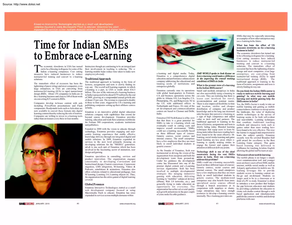 Time for Indian SMEs to Embrace E-learning