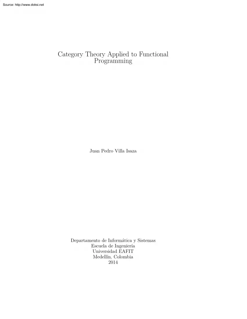 Juan Pedro Villa Isaza - Category Theory Applied to Functional Programming