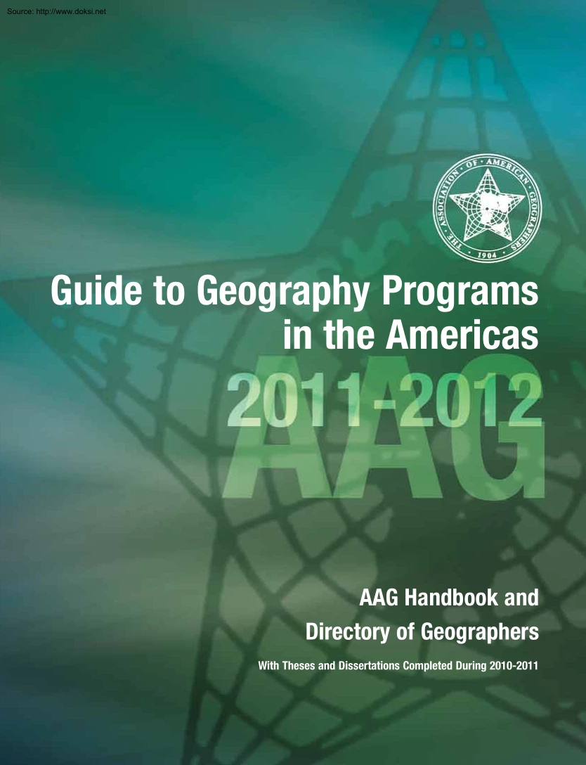 Guide to Geography Programs in the Americas 2011-2012