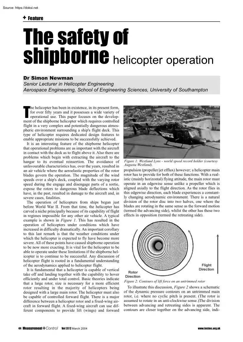 Dr Simon Newman - The Safety of Shipborne Helicopter Operation