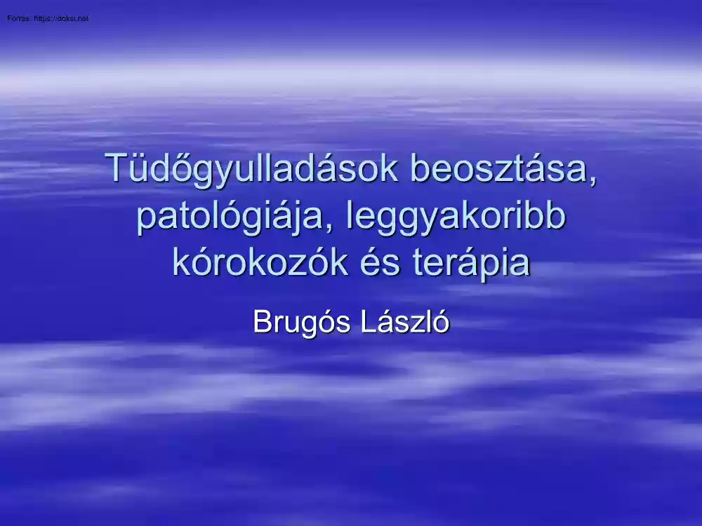 Brugós László - Tüdőgyulladások beosztása, patológiája, leggyakoribb kórokozók és