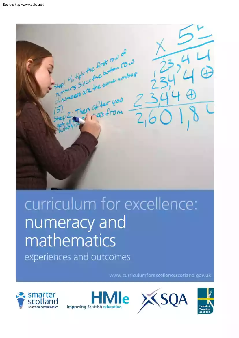 Curriculum for Excellence, Numeracy and Mathematics