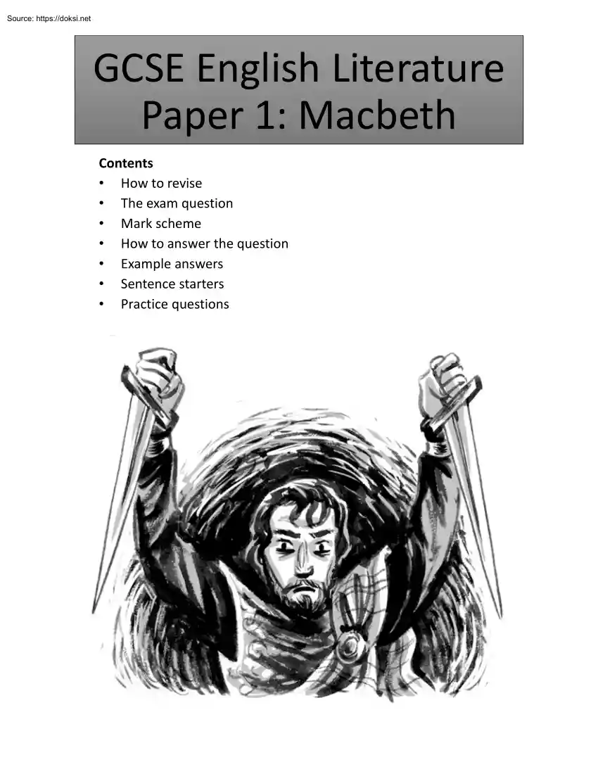 GCSE English Literature Paper 1, Macbeth