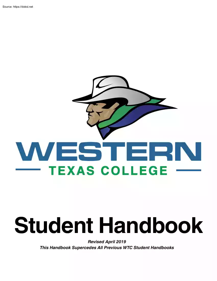 Western Texas College, Student Handbook