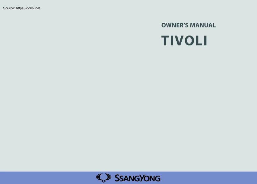 Ssangyong Tivoli owners manual