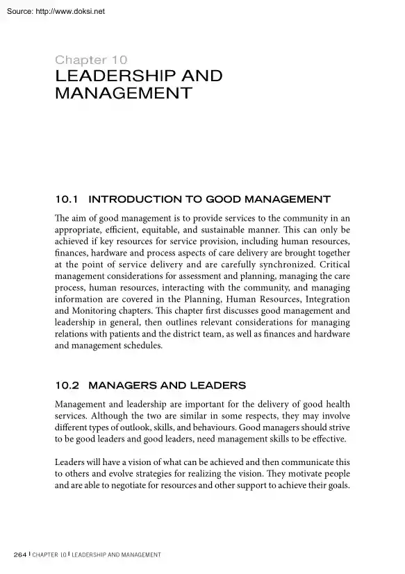 Leadership and Management