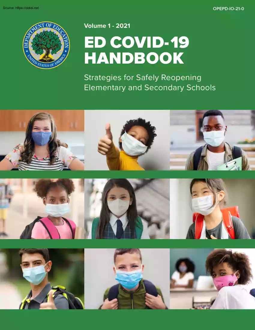 ED COVID19 Handbook, Strategies for Safely Reopening Elementary and Secondary Schools