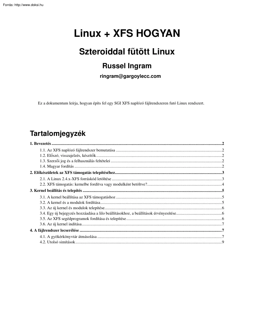 Russel Ingram - A Linux és az XFS