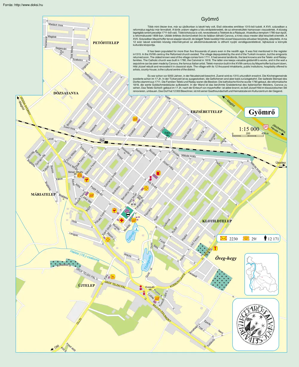 Gyömrő térképe és rövid története