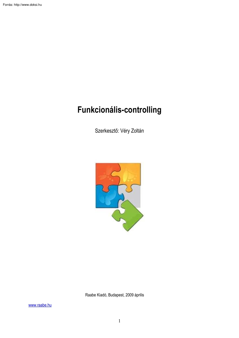 Véry Zoltán - Funkcionális controlling