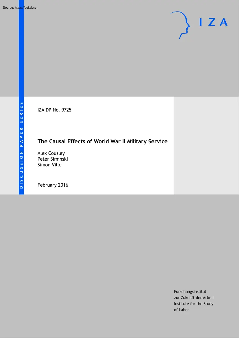 Cousley-Siminski-VilleSource - The Causal Effects of World War II Military Service
