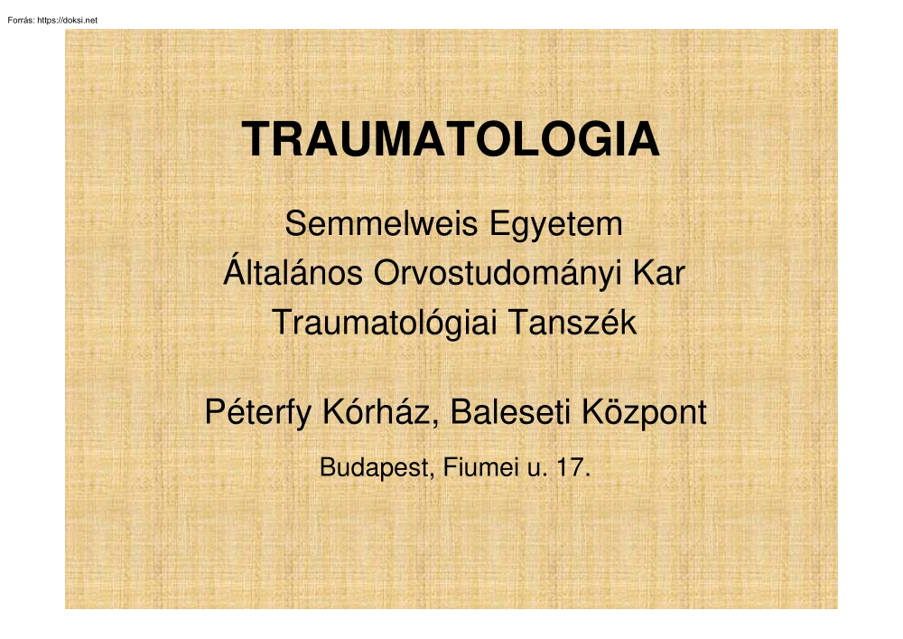 Traumatológia
