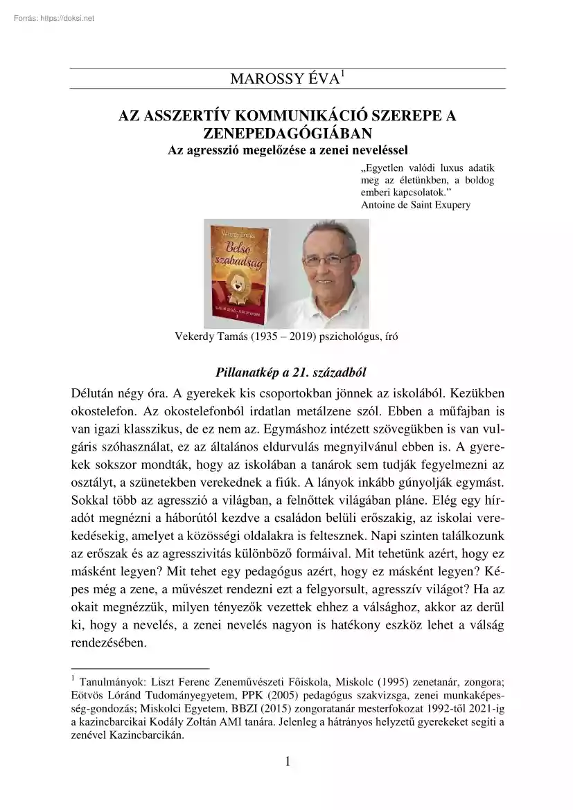 Marossy Éva - Az asszertív kommunikáció szerepe a zenepedagógiában, Az agresszió