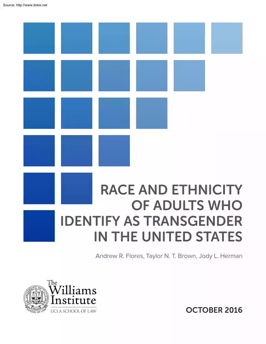 Race and ethnicity of adults who identify as transgender in the United States