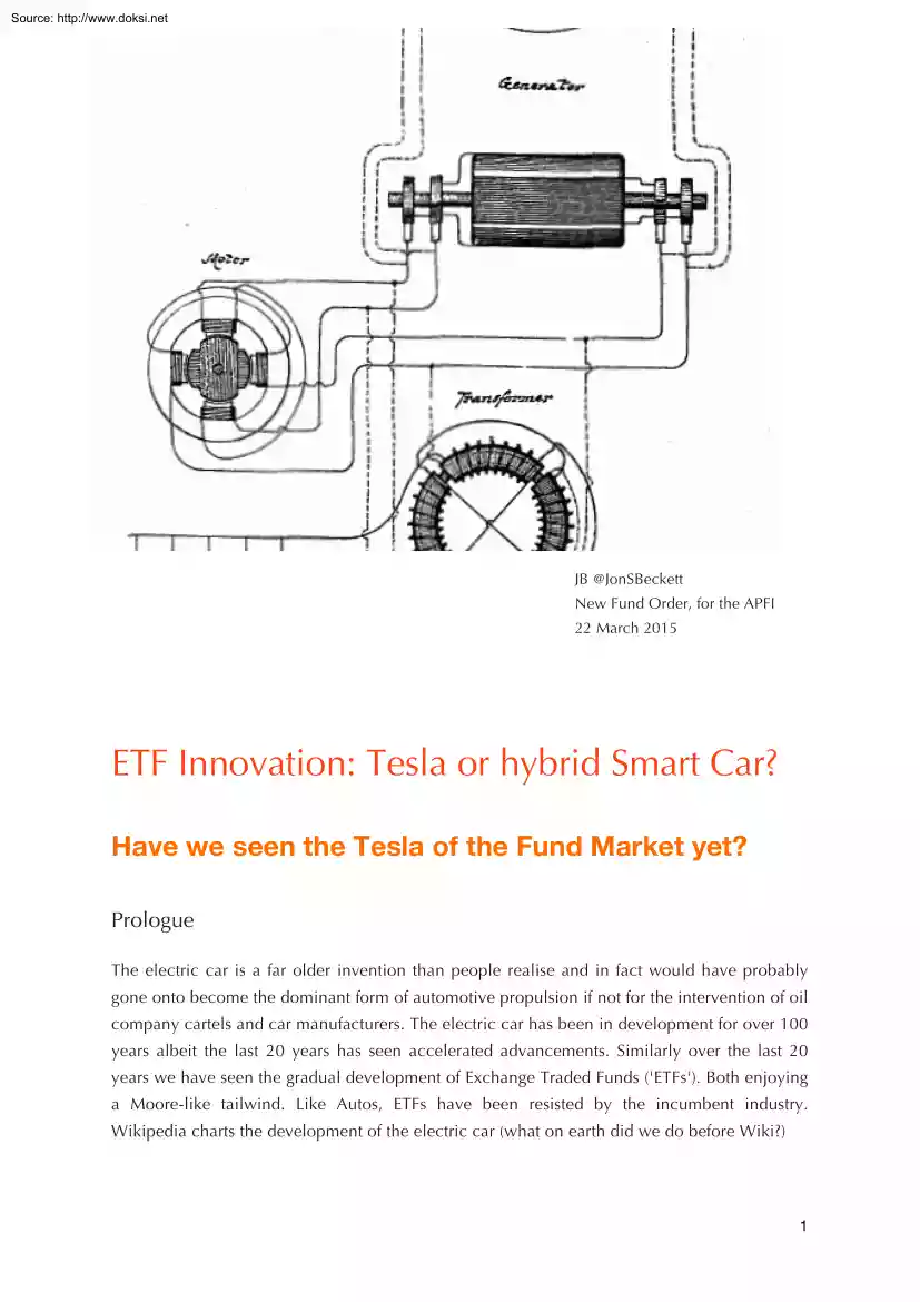 ETF Innovation, Tesla or Hybrid Smart Car, Have we seen the Tesla of the Fund Market yet