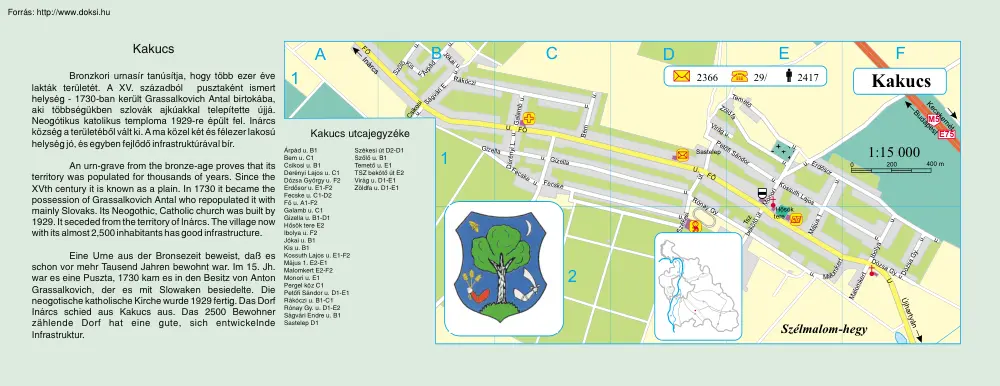 Kakucs térképe és rövid története
