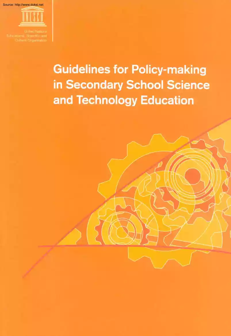 Guidelines for Policy making in Secondary School Science and Technology Education