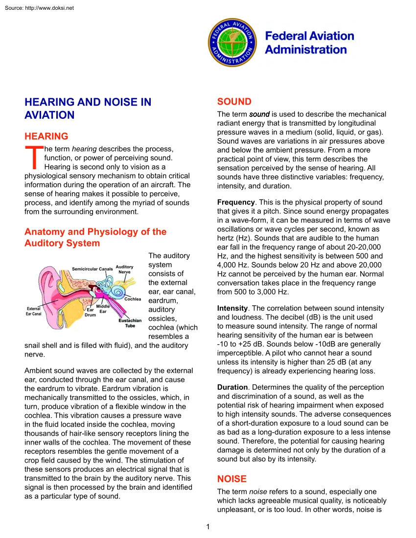 Hearing and Noise in Aviation