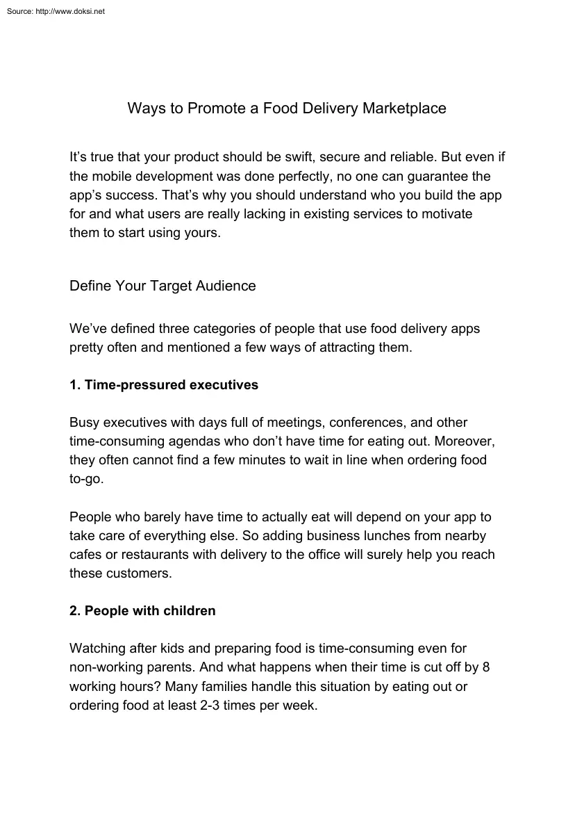Ways to Promote a Food Delivery Marketplace