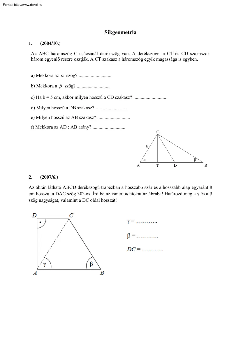 Márkus Imre - Síkgeometria