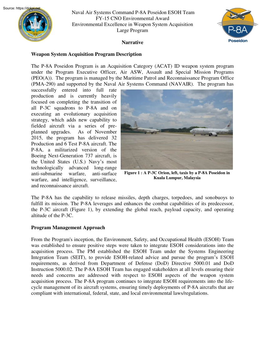 Environmental Excellence in Weapon System Acquisition Large Program
