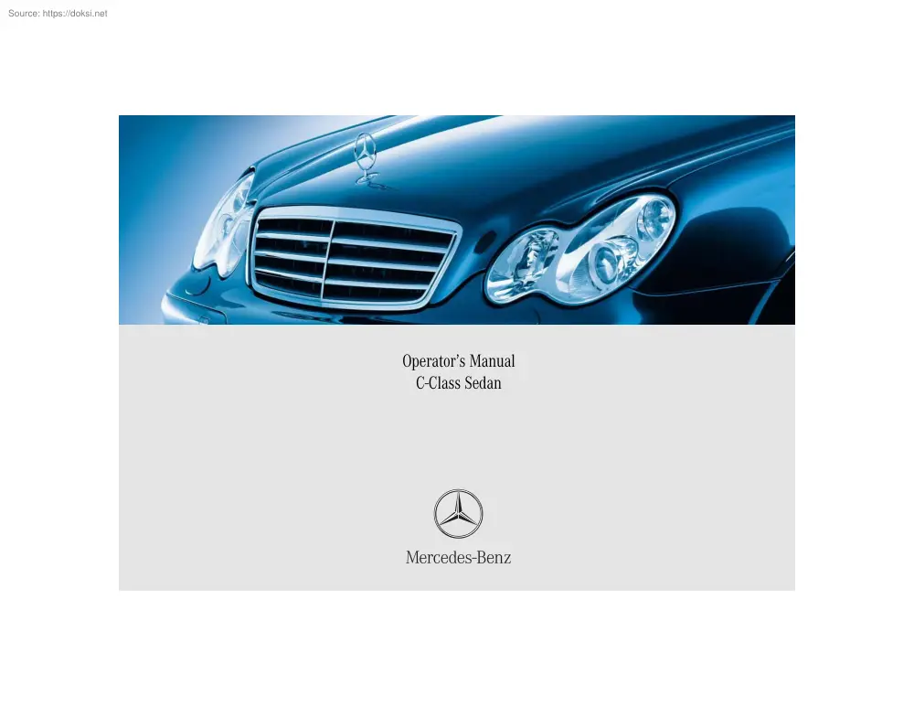 Mercedes-Benz C Class 2005, owners manual