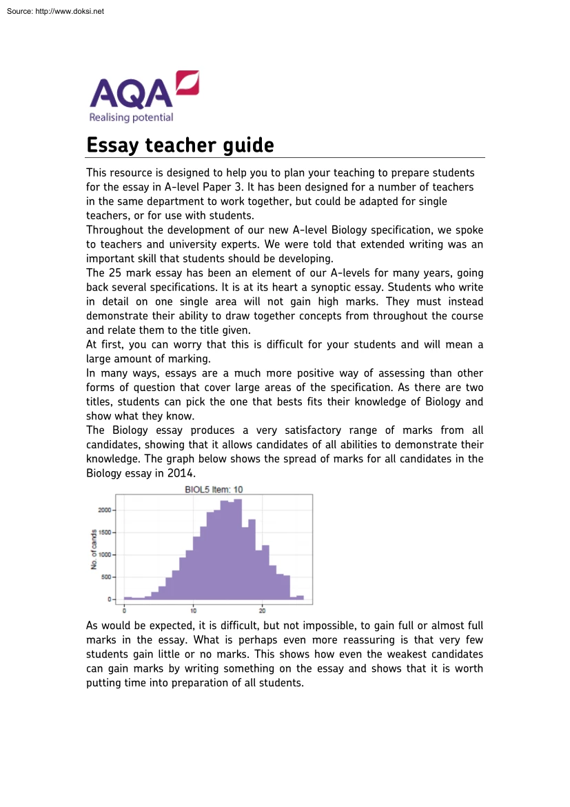 Essay Teacher Guide