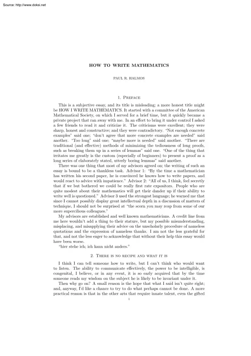 Paul R. Halmos - How to Write Mathematics