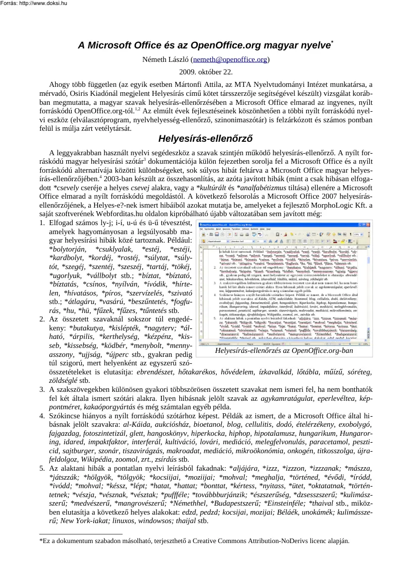 Németh László - A Microsoft Office és az OpenOffice.org magyar nyelve