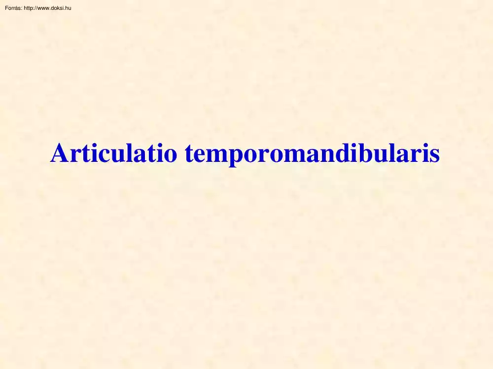 Articulatio temporomandibularis