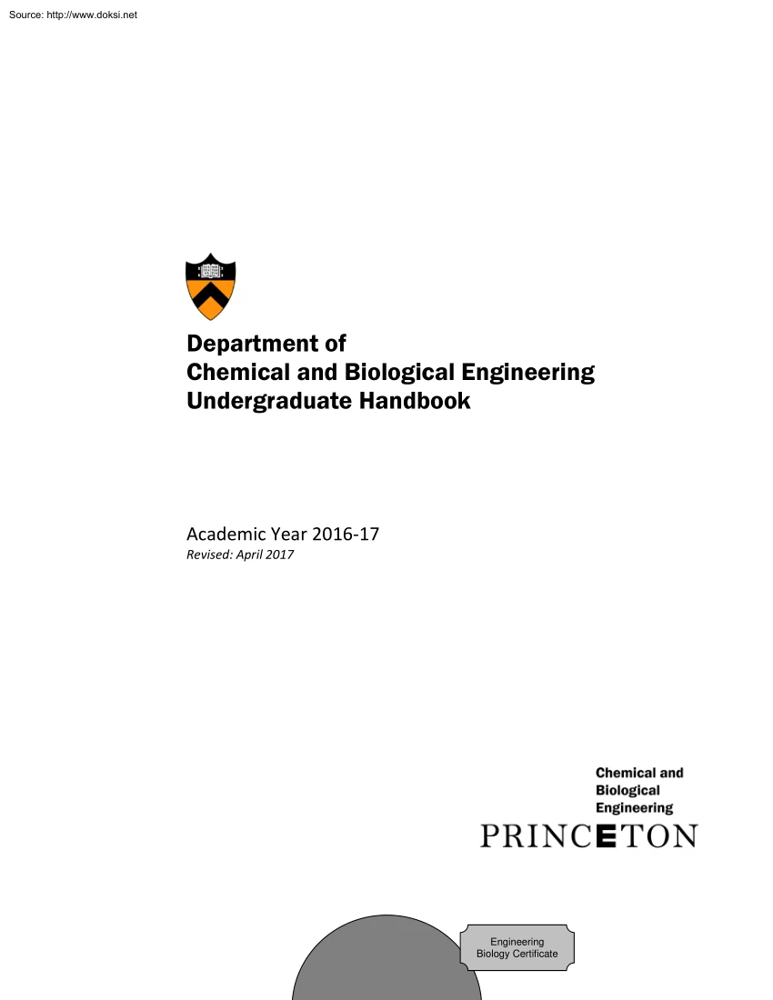 Department of Chemical and Biological Engineering Undergraduate Handbook