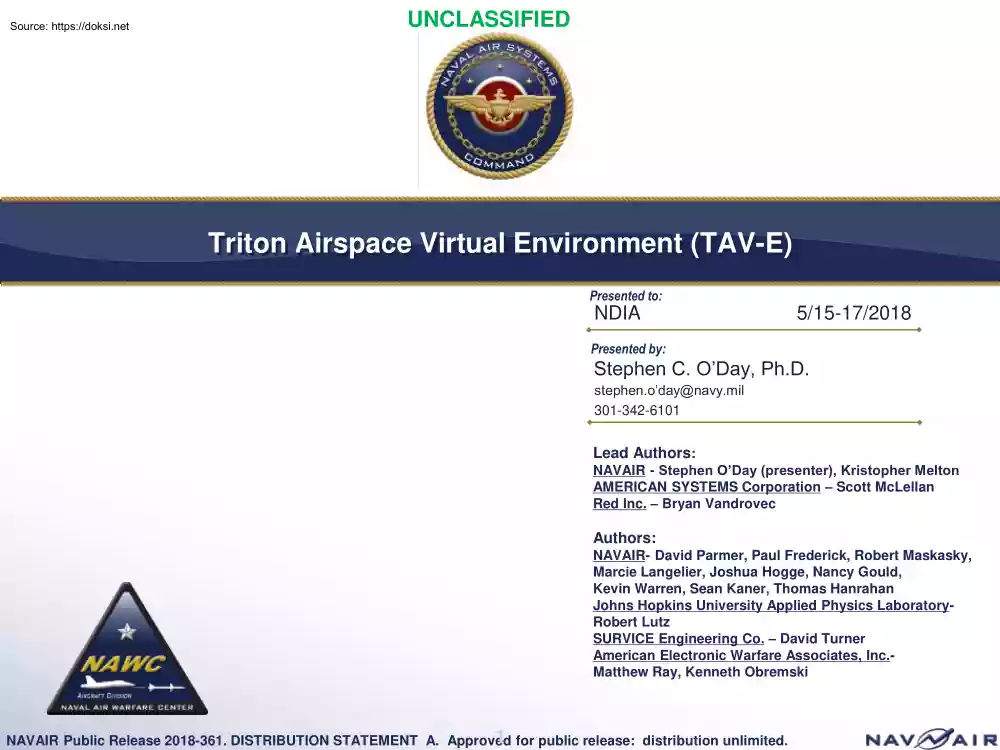 Triton Airspace Virtual Environment, TAV-E