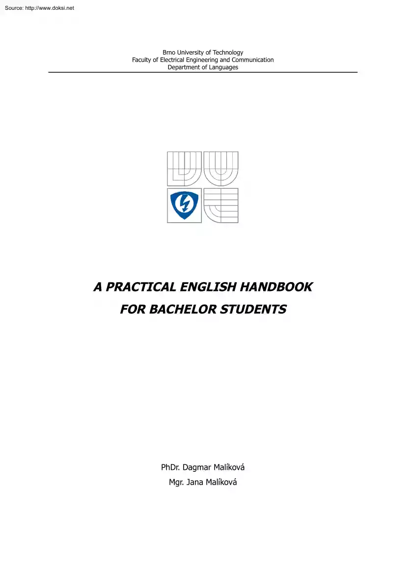 PhDr. Dagmar-Mgr. Jana - A Practical English Handbook