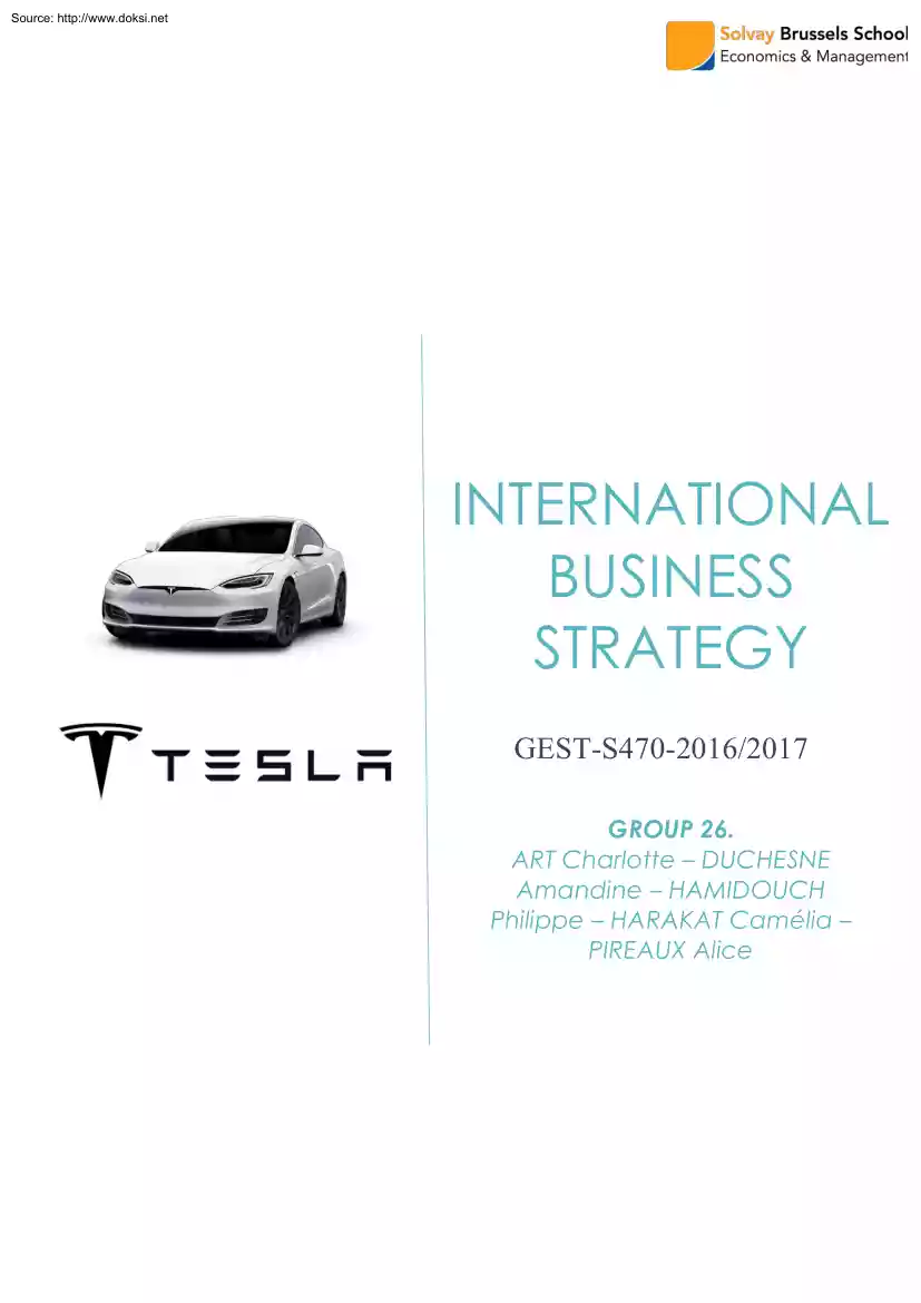 International Business Strategy, TESLA