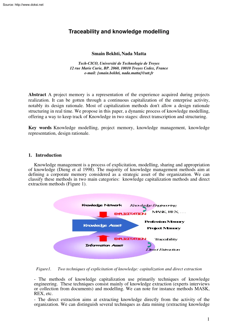 Bekhti-Matta - Traceability and Knowledge Modelling