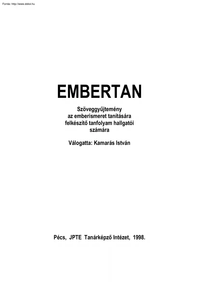 JPTE Kamarás István - Embertan