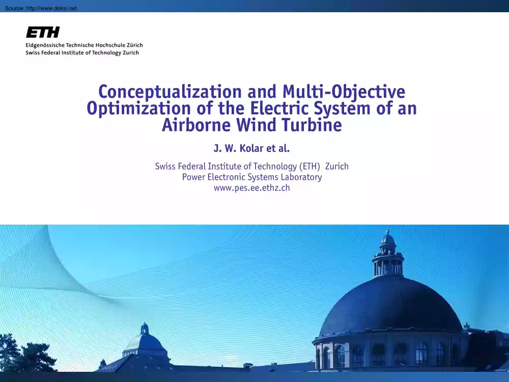 J. W. Kolar - Conceptualization and Multi Objective Optimization of the Electric System of an Airborne Wind Turbine