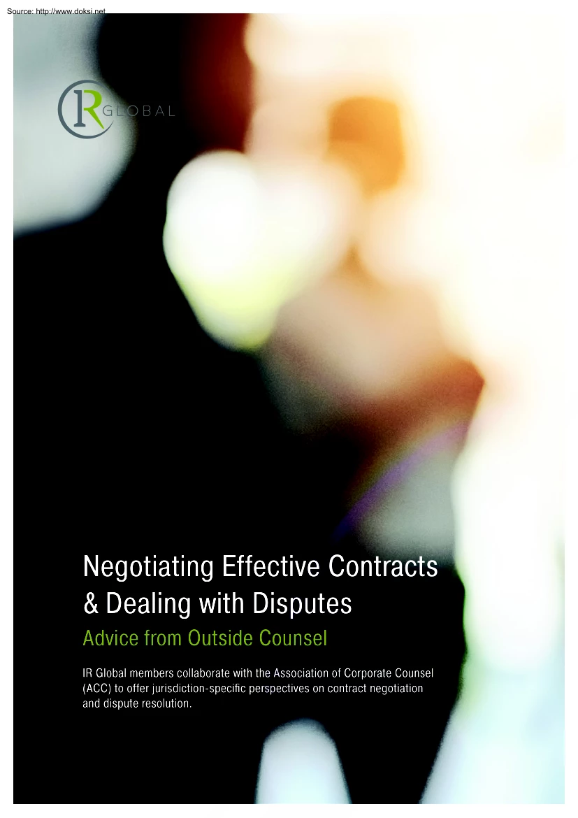 Negotiating Effective Contracts and Dealing with Disputes
