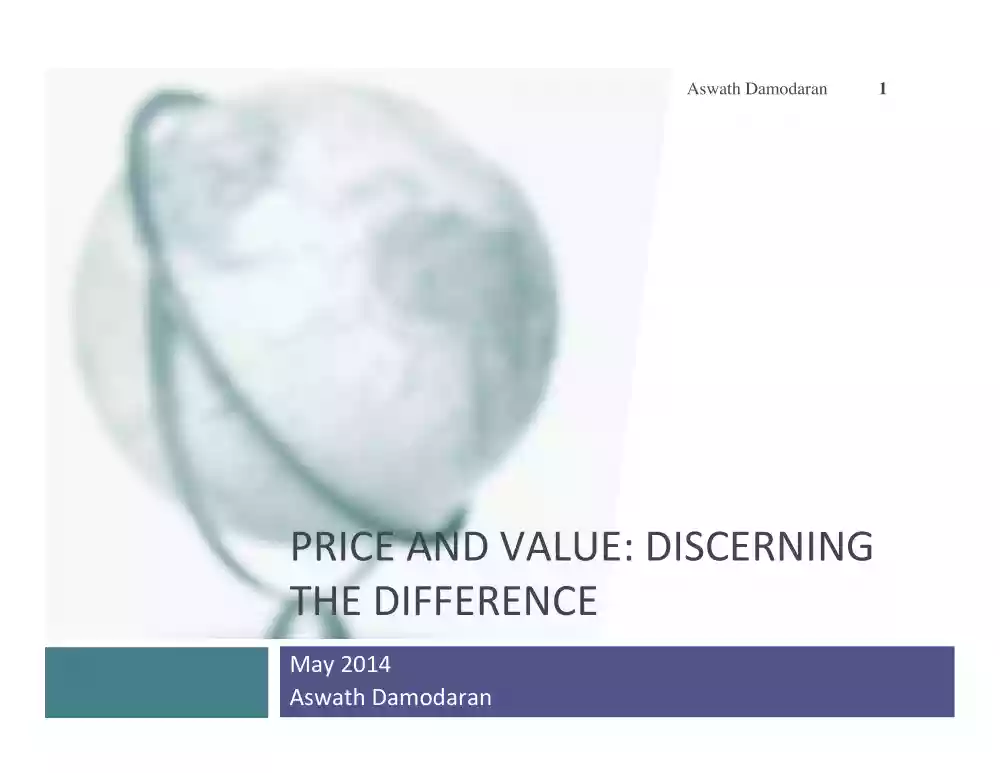 Aswath Damodaran - Price and value, discerning the difference