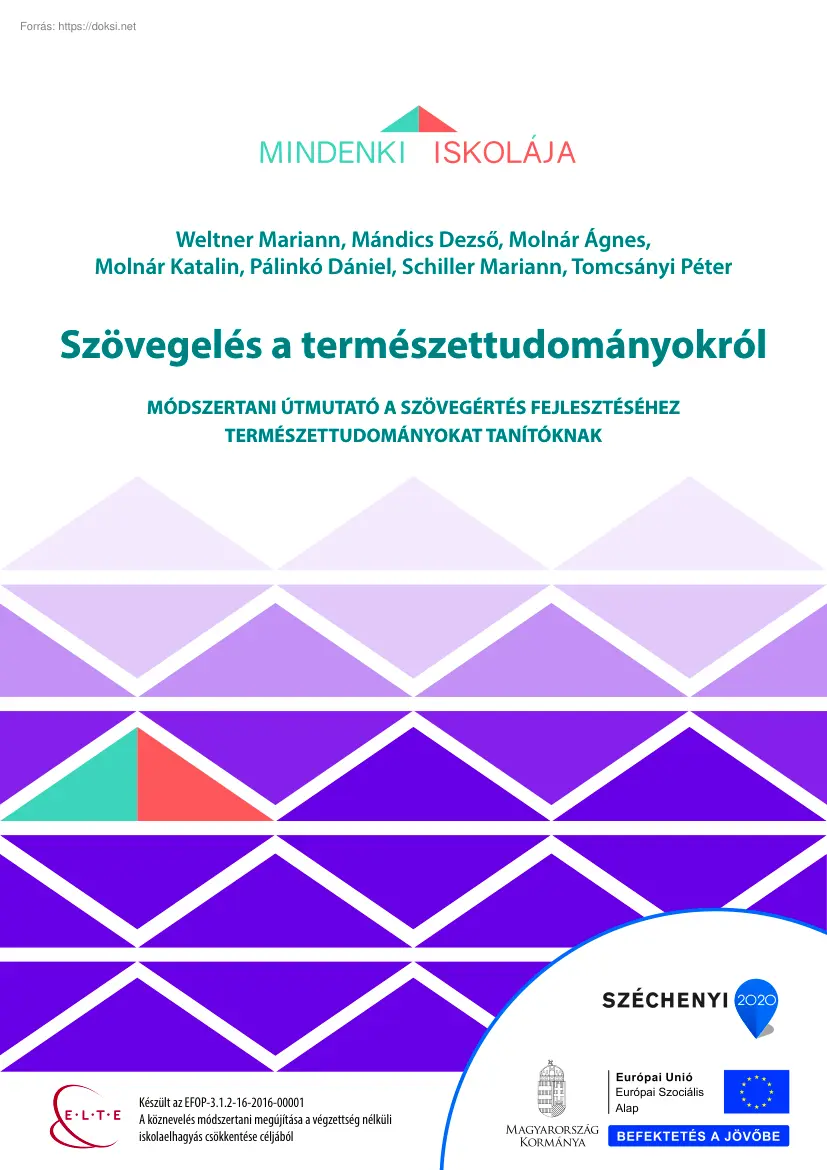 Szövegelés a természettudományokról, módszertani útmutató a szövegértés fejlesztéséhez