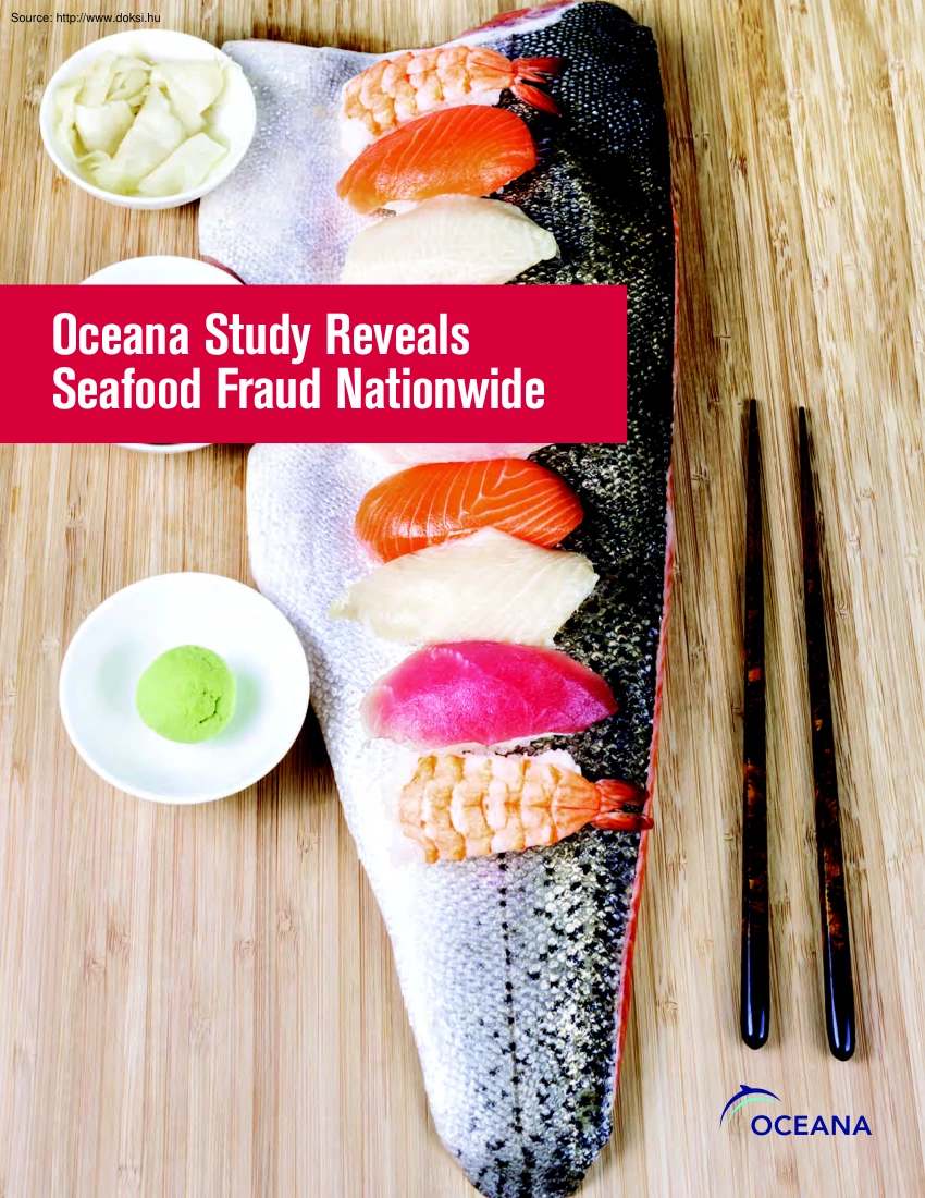Oceana Study Reveals Seafood Fraud Nationwide