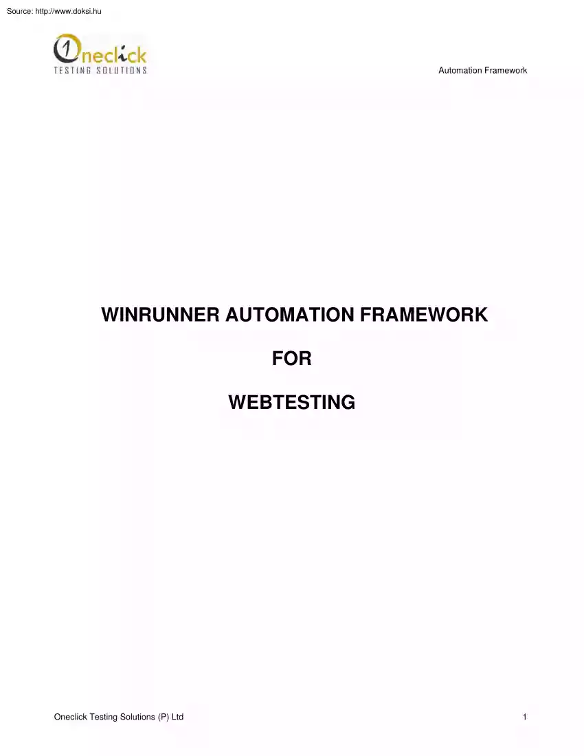 Winrunner automation framework for webtesting